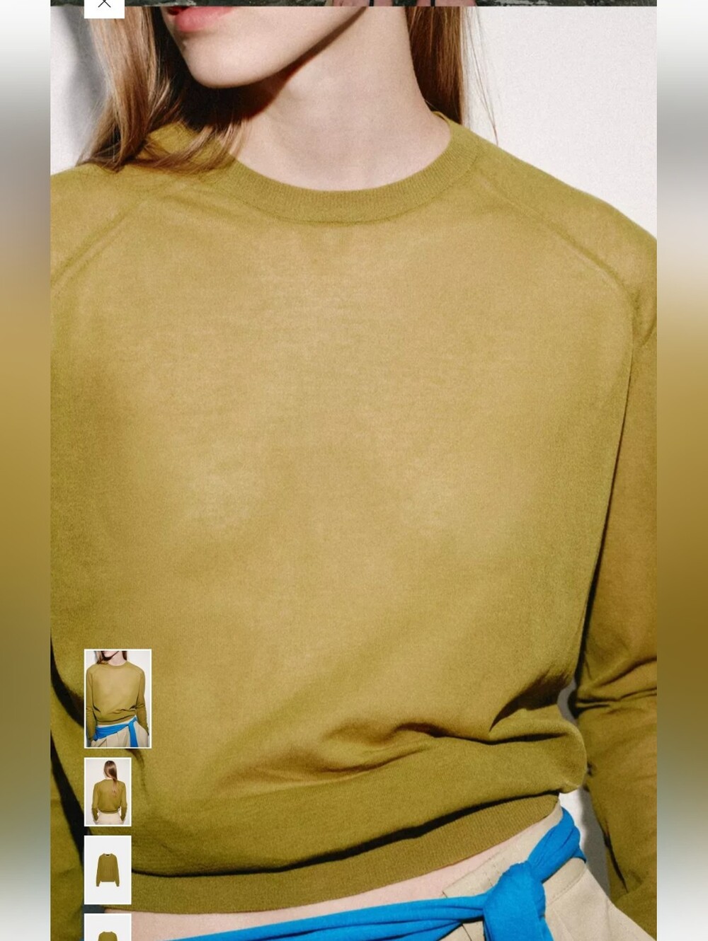 Zara Olive Green Crewneck Sweater